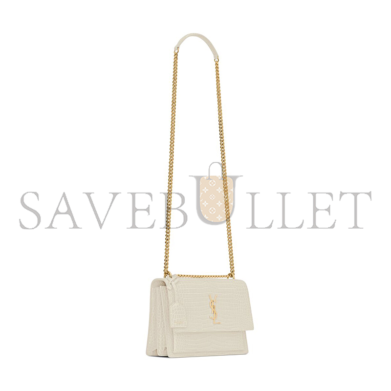 YSL SUNSET MEDIUM IN CROCODILE-EMBOSSED LEATHER 442906DND0J9207 (22*16*6.5cm) YSL SUNSET MEDIUM IN CROCODILE-EMBOSSED LEATHER 442906DND0J9207 (22*16*6.5cm)